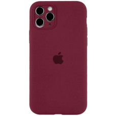 Силіконовий чохол Silicone Case Full Camera Protective (AA) для Apple iPhone 12 Pro Max (6.7) - Бордовий / Plum