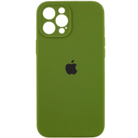 Силіконовий чохол Silicone Case Full Camera Protective (AA) для Apple iPhone 12 Pro Max (6.7) - Зелений / Dark Olive
