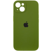 Силіконовий чохол Silicone Case Full Camera Protective (AA) для Apple iPhone 13 (6.1) - Зелений / Dark Olive