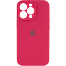Силиконовый чехол Silicone Case Full Camera Protective (AA) для Apple iPhone 14 Pro (6.1) - Красный / Rose Red