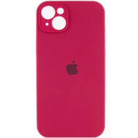 Силіконовий чохол Silicone Case Full Camera Protective (AA) для Apple iPhone 14 (6.1) - Червоний / Rose Red