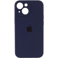 Силіконовий чохол Silicone Case Full Camera Protective (AA) для Apple iPhone 15 (6.1) - Темно-синій / Midnight blue
