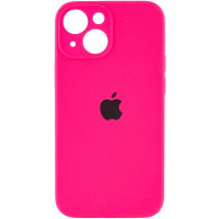 Силиконовый чехол Silicone Case Full Camera Protective (AA) для Apple iPhone 15 (6.1) - Розовый / Barbie pink