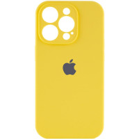 Силиконовый чехол Silicone Case Full Camera Protective (AA) для Apple iPhone 15 Pro (6.1) - Желтый / Yellow