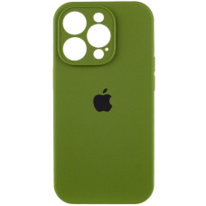 Силиконовый чехол Silicone Case Full Camera Protective (AA) для Apple iPhone 15 Pro (6.1) - Зеленый / Dark Olive