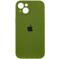 Силиконовый чехол Silicone Case Full Camera Protective (AA) для Apple iPhone 15 Plus (6.7) - Зеленый / Dark Olive