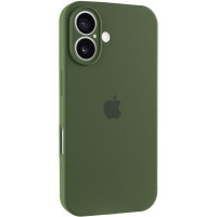 Силиконовый чехол Silicone Case Full Camera Protective (AA) для Apple iPhone 16 (6.1) - Зеленый / Dark Olive