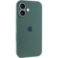 Силиконовый чехол Silicone Case Full Camera Protective (AA) для Apple iPhone 16 (6.1) - Зеленый / Pine green