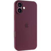 Силиконовый чехол Silicone Case Full Camera Protective (AA) для Apple iPhone 16 Plus (6.7) - Бордовый / Plum