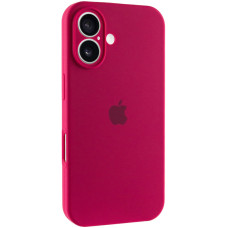 Силиконовый чехол Silicone Case Full Camera Protective (AA) для Apple iPhone 16 Plus (6.7) - Красный / Rose Red