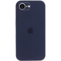 Силиконовый чехол Silicone Case Full Camera Protective (AA) для Apple iPhone 16e (6.1) - Темно-синий / Midnight blue