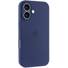 Силиконовый чехол Silicone Case Full Camera Protective (AA) для Apple iPhone 17 (6.3) - Синий / Deep navy