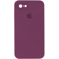 Силіконовий чохол Silicone Case Square Full Camera Protective (AA) для Apple iPhone 7/8/SE (2020) (4.7) - Бордовий / Maroon