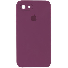 Силіконовий чохол Silicone Case Square Full Camera Protective (AA) для Apple iPhone 7/8/SE (2020) (4.7) - Бордовий / Maroon