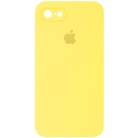 Силіконовий чохол Silicone Case Square Full Camera Protective (AA) для Apple iPhone 7/8/SE (2020) (4.7) - Жовтий / Yellow