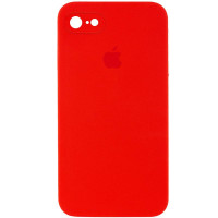 Силіконовий чохол Silicone Case Square Full Camera Protective (AA) для Apple iPhone 7/8/SE (2020) (4.7) - Червоний / Red