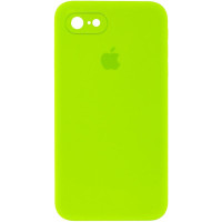 Силіконовий чохол Silicone Case Square Full Camera Protective (AA) для Apple iPhone 7/8/SE (2020) (4.7) - Салатовий / Neon green