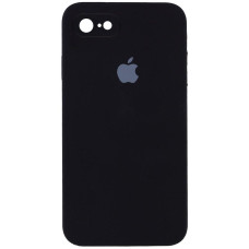 Силиконовый чехол Silicone Case Square Full Camera Protective (AA) для Apple iPhone 7/8/SE (2020) (4.7) - Черный / Black