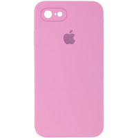 Силіконовий чохол Silicone Case Square Full Camera Protective (AA) для Apple iPhone 7/8/SE (2020) (4.7) - Рожевий / Light pink