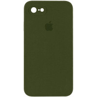 Силіконовий чохол Silicone Case Square Full Camera Protective (AA) для Apple iPhone 7/8/SE (2020) (4.7) - Зелений / Dark Olive