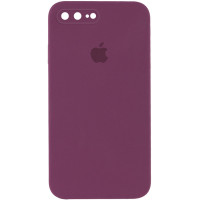 Силіконовий чохол Silicone Case Square Full Camera Protective (AA) для Apple iPhone 7 plus/8 plus (5.5) - Бордовий / Maroon