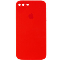 Силиконовый чехол Silicone Case Square Full Camera Protective (AA) для Apple iPhone 7 plus/8 plus (5.5) - Красный / Red