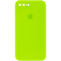 Силиконовый чехол Silicone Case Square Full Camera Protective (AA) для Apple iPhone 7 plus/8 plus (5.5) - Салатовый / Neon green