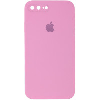 Силиконовый чехол Silicone Case Square Full Camera Protective (AA) для Apple iPhone 7 plus/8 plus (5.5) - Розовый / Light pink