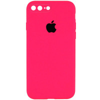 Силіконовий чохол Silicone Case Square Full Camera Protective (AA) для Apple iPhone 7 plus/8 plus (5.5) - Рожевий / Barbie pink
