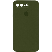 Силиконовый чехол Silicone Case Square Full Camera Protective (AA) для Apple iPhone 7 plus/8 plus (5.5) - Зеленый / Dark Olive