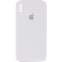 Силіконовий чохол Silicone Case Square Full Camera Protective (AA) для Apple iPhone X / XS (5.8) - Білий / White
