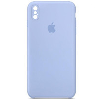 Силіконовий чохол Silicone Case Square Full Camera Protective (AA) для Apple iPhone X / XS (5.8) - Блакитний / Lilac Blue