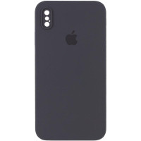 Силіконовий чохол Silicone Case Square Full Camera Protective (AA) для Apple iPhone X / XS (5.8) - Сірий / Dark Gray