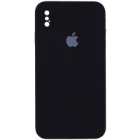 Силіконовий чохол Silicone Case Square Full Camera Protective (AA) для Apple iPhone X / XS (5.8) - Чорний / Black