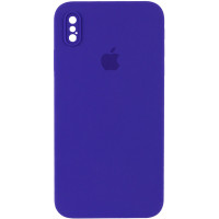 Силіконовий чохол Silicone Case Square Full Camera Protective (AA) для Apple iPhone X / XS (5.8) - Фіолетовий / Ultra Violet