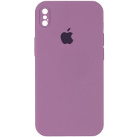 Силіконовий чохол Silicone Case Square Full Camera Protective (AA) для Apple iPhone X / XS (5.8) - Ліловий / Lilac Pride