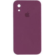 Силіконовий чохол Silicone Case Square Full Camera Protective (AA) для Apple iPhone XR (6.1) - Бордовий / Maroon