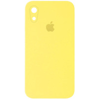 Силіконовий чохол Silicone Case Square Full Camera Protective (AA) для Apple iPhone XR (6.1) - Жовтий / Yellow