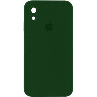 Силіконовий чохол Silicone Case Square Full Camera Protective (AA) для Apple iPhone XR (6.1) - Зелений / Army green