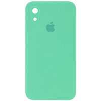 Силіконовий чохол Silicone Case Square Full Camera Protective (AA) для Apple iPhone XR (6.1) - Зелений / Spearmint