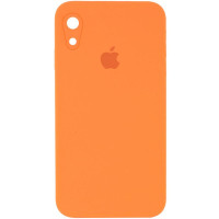 Силіконовий чохол Silicone Case Square Full Camera Protective (AA) для Apple iPhone XR (6.1) - Помаранчевий / Papaya