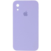Силіконовий чохол Silicone Case Square Full Camera Protective (AA) для Apple iPhone XR (6.1) - Бузковий / Dasheen