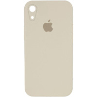 Силіконовий чохол Silicone Case Square Full Camera Protective (AA) для Apple iPhone XR (6.1) - Бежевий / Antique White