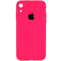 Силіконовий чохол Silicone Case Square Full Camera Protective (AA) для Apple iPhone XR (6.1) - Рожевий / Barbie pink