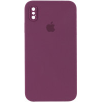 Силіконовий чохол Silicone Case Square Full Camera Protective (AA) для Apple iPhone XS Max (6.5) - Бордовий / Maroon