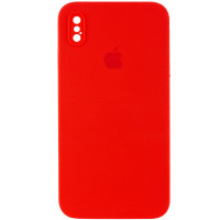Силіконовий чохол Silicone Case Square Full Camera Protective (AA) для Apple iPhone XS Max (6.5) - Червоний / Red