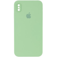 Силіконовий чохол Silicone Case Square Full Camera Protective (AA) для Apple iPhone XS Max (6.5) - М'ятний / Mint