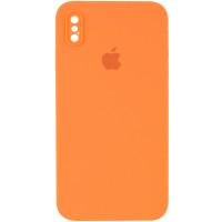 Силіконовий чохол Silicone Case Square Full Camera Protective (AA) для Apple iPhone XS Max (6.5) - Помаранчевий / Papaya