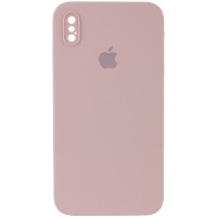Силіконовий чохол Silicone Case Square Full Camera Protective (AA) для Apple iPhone XS Max (6.5) - Рожевий / Pink Sand