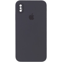 Силіконовий чохол Silicone Case Square Full Camera Protective (AA) для Apple iPhone XS Max (6.5) - Сірий / Dark Gray